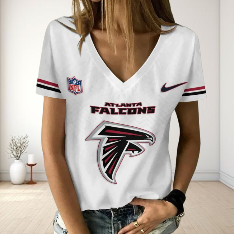 LIMITED EDITION - NEW CUSTOMIZED NFL18 ATF ATLANTA FALCONS V-NECK FEMALE SHIRT