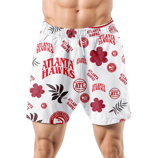 LIMITED EDITION - NEW CUSTOMIZED NBA17 AHA ATLANTA HAWKS UNISEX HAWAIIAN SHIRT & SHORTS SET
