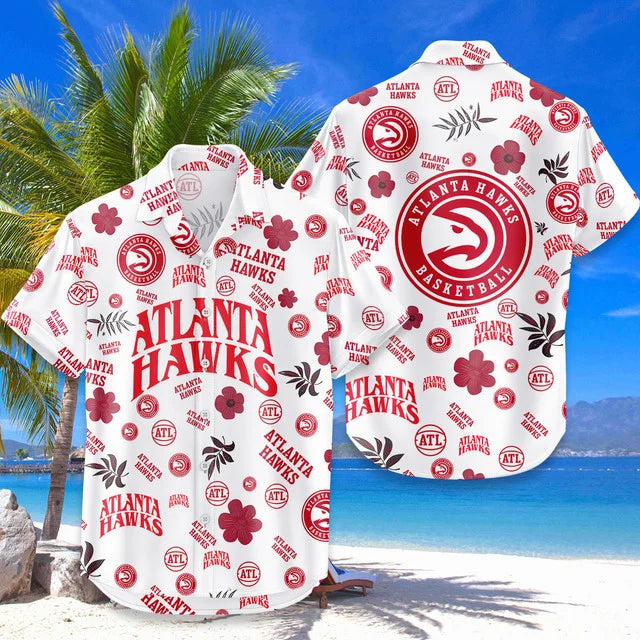 LIMITED EDITION - NEW CUSTOMIZED NBA17 AHA ATLANTA HAWKS UNISEX HAWAIIAN SHIRT & SHORTS SET