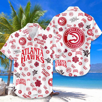 LIMITED EDITION - NEW CUSTOMIZED NBA17 AHA ATLANTA HAWKS UNISEX HAWAIIAN SHIRT & SHORTS SET