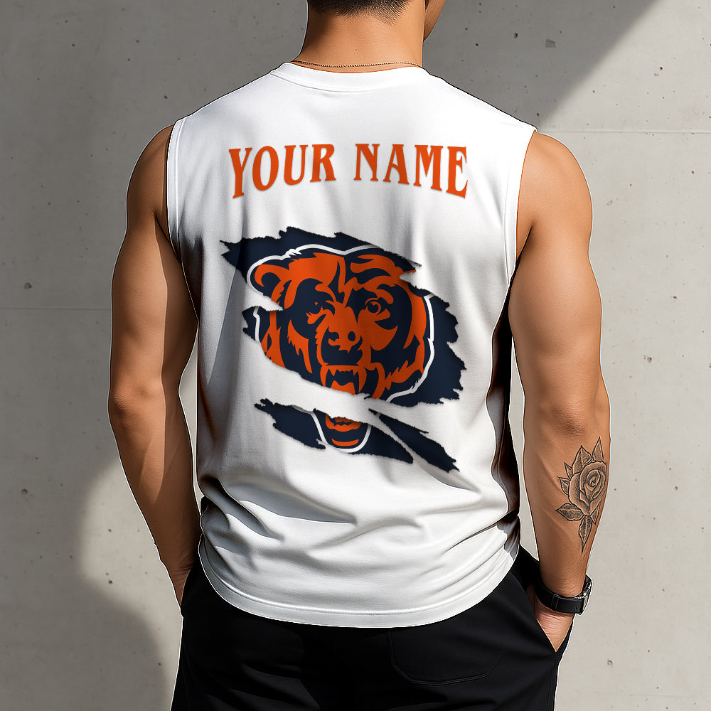 LIMITED EDITION - NEW CUSTOMIZED NFL26 CCB CHICAGO BEARS TANKTOP & GYM SHIRT