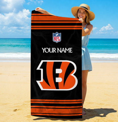 LIMITED EDITION - NEW CUSTOMIZED NFL16 CCB CINCINNATI BENGALS BEACH & BATH TOWEL (KIDS & ADULTS)