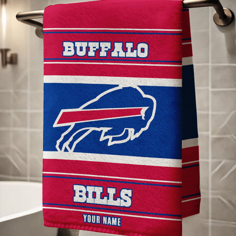 LIMITED EDITION - NEW CUSTOMIZED NFL03 BFB BUFFALO BILLS BEACH & BATH TOWEL (KIDS & ADULTS)