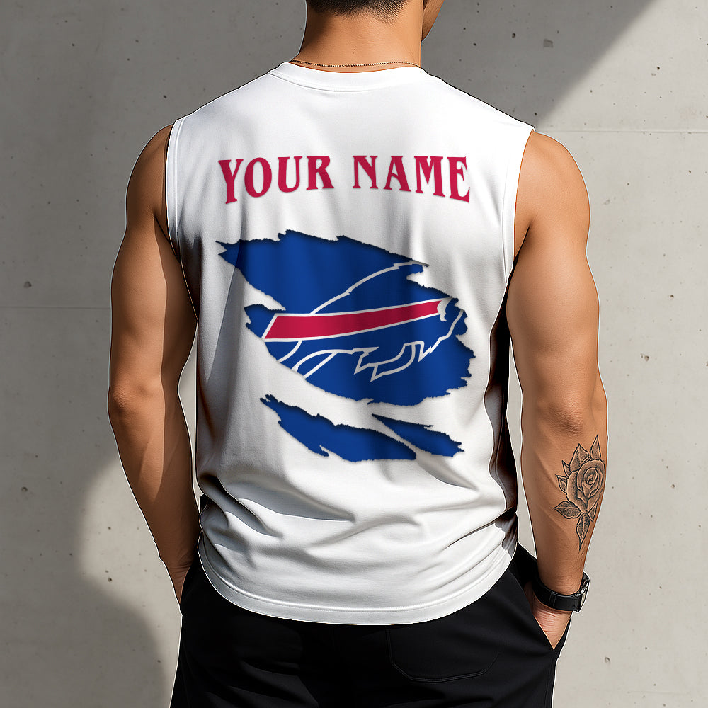 LIMITED EDITION - NEW CUSTOMIZED NFL03 BFB BUFFALO BILLS TANKTOP & GYM SHIRT
