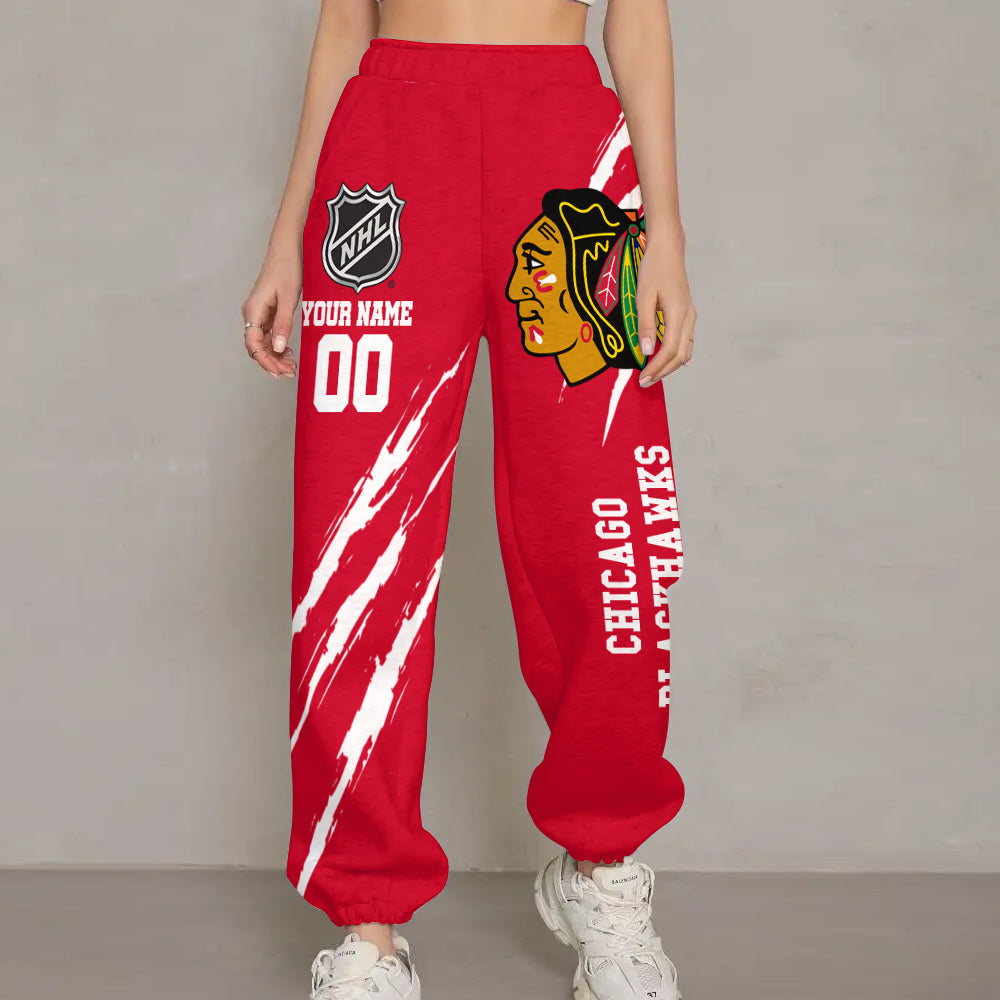 LIMITED EDITION - NEW CUSTOMIZED NHL08 CBH CHICAGO BLACKHAWKS UNISEX LONG PANTS