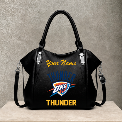 LIMITED EDITION - NEW CUSTOMIZED NBA01 OCT OKLAHOMA CITY THUNDER SHOULDER HANDBAG