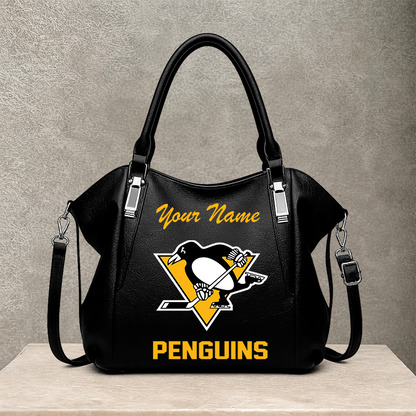 LIMITED EDITION - NEW CUSTOMIZED NHL26 PBP PITTSBURGH PENGUINS SHOULDER HANDBAG