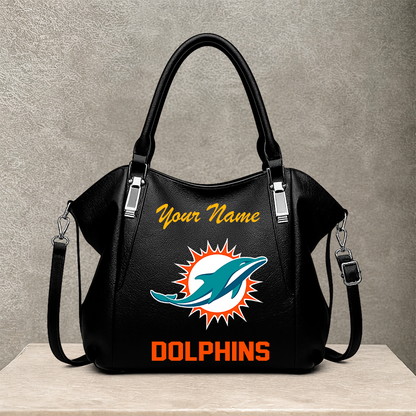 LIMITED EDITION - NEW CUSTOMIZED NFL19 MDP MIAMI DOLPHINS SHOULDER HANDBAG
