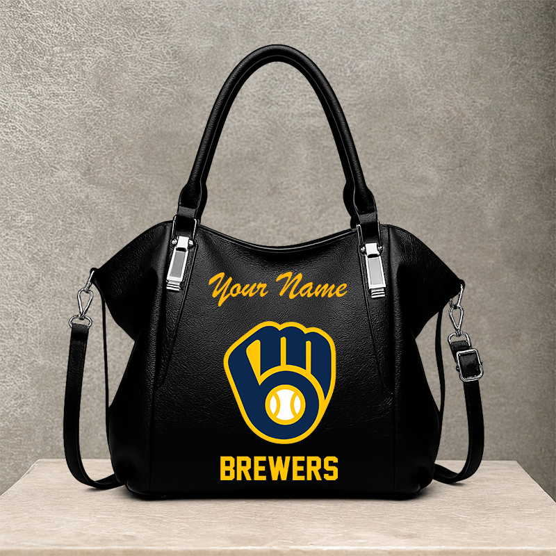 LIMITED EDITION - NEW CUSTOMIZED MLB15 MBS MILWAUKEE BREWERS SHOULDER HANDBAG