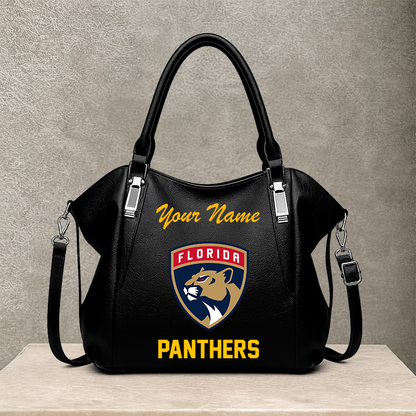 LIMITED EDITION - NEW CUSTOMIZED NHL01 FPT FLORIDA PANTHERS SHOULDER HANDBAG