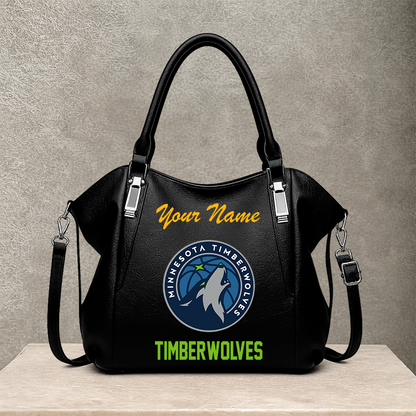 LIMITED EDITION - NEW CUSTOMIZED NBA05 MTW MINNESOTA TIMBERWOLVES SHOULDER HANDBAG