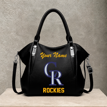 LIMITED EDITION - NEW CUSTOMIZED MLB30 COR COLORADO ROCKIES SHOULDER HANDBAG