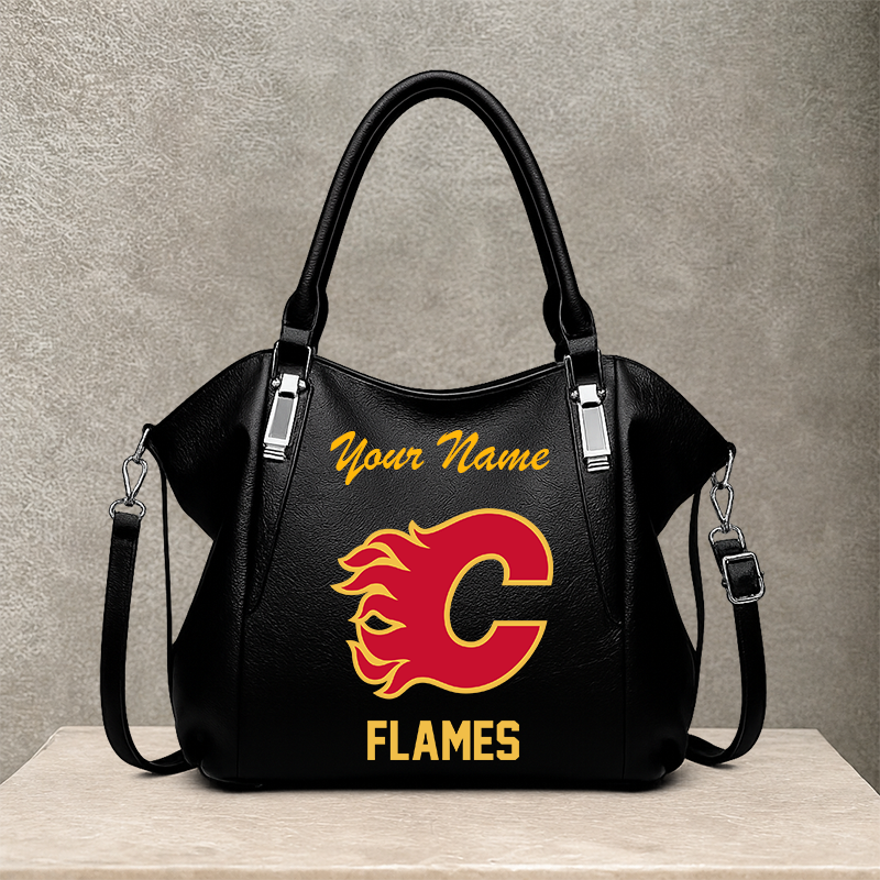 LIMITED EDITION - NEW CUSTOMIZED NHL17 CGF CALGARY FLAMES SHOULDER HANDBAG