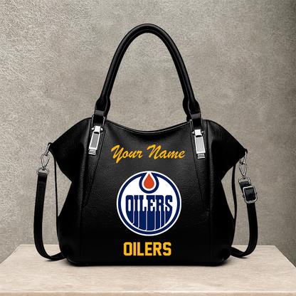 LIMITED EDITION - NEW CUSTOMIZED NHL03 EMO EDMONTON OILERS SHOULDER HANDBAG
