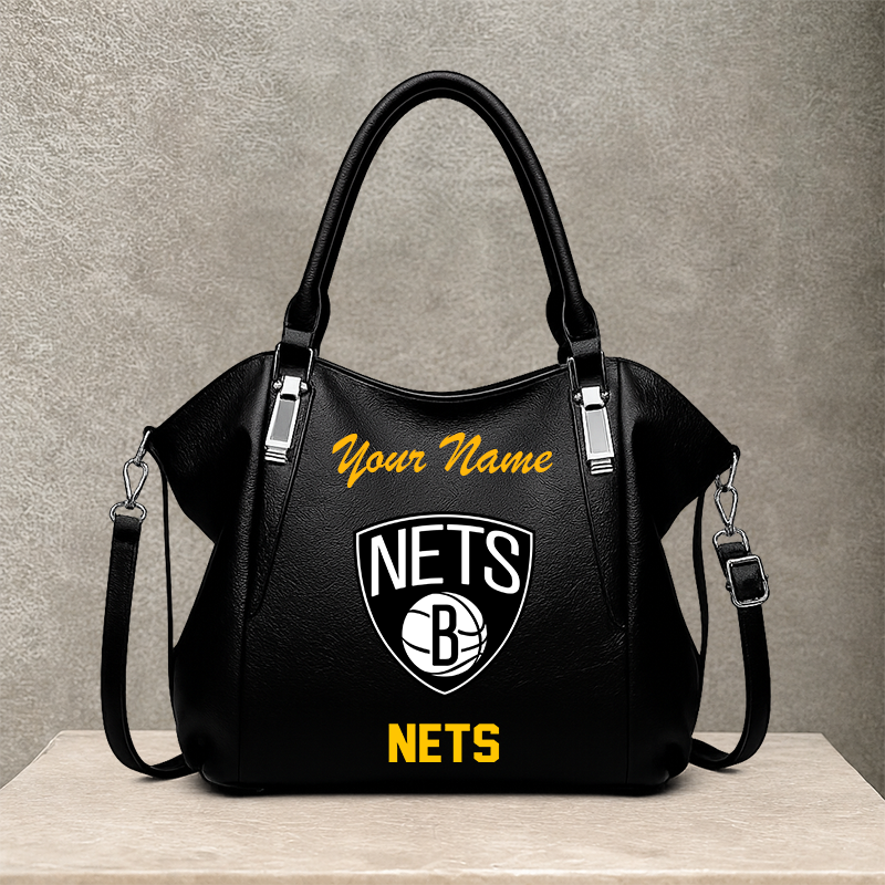 LIMITED EDITION - NEW CUSTOMIZED NBA25 BNE BROOKLYN NETS SHOULDER HANDBAG