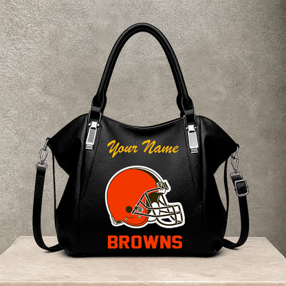 LIMITED EDITION - NEW CUSTOMIZED NFL29 CLB CLEVELAND BROWNS SHOULDER HANDBAG