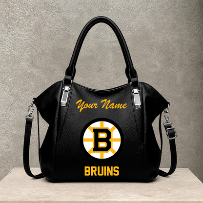LIMITED EDITION - NEW CUSTOMIZED NHL02 BTB BOSTON BRUINS SHOULDER HANDBAG