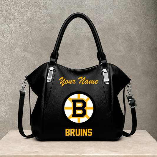 LIMITED EDITION - NEW CUSTOMIZED NHL02 BTB BOSTON BRUINS SHOULDER HANDBAG