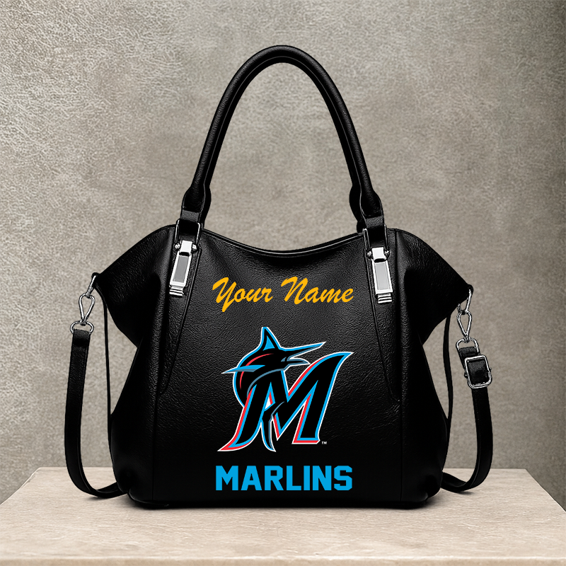 LIMITED EDITION - NEW CUSTOMIZED MLB20 MMS MIAMI MARLINS SHOULDER HANDBAG