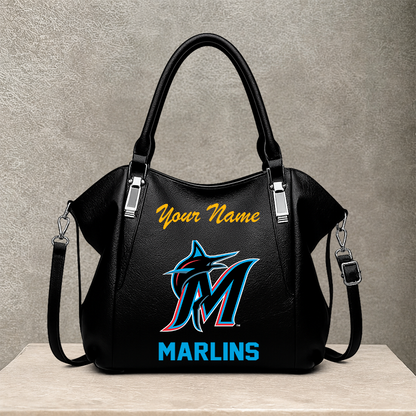 LIMITED EDITION - NEW CUSTOMIZED MLB20 MMS MIAMI MARLINS SHOULDER HANDBAG