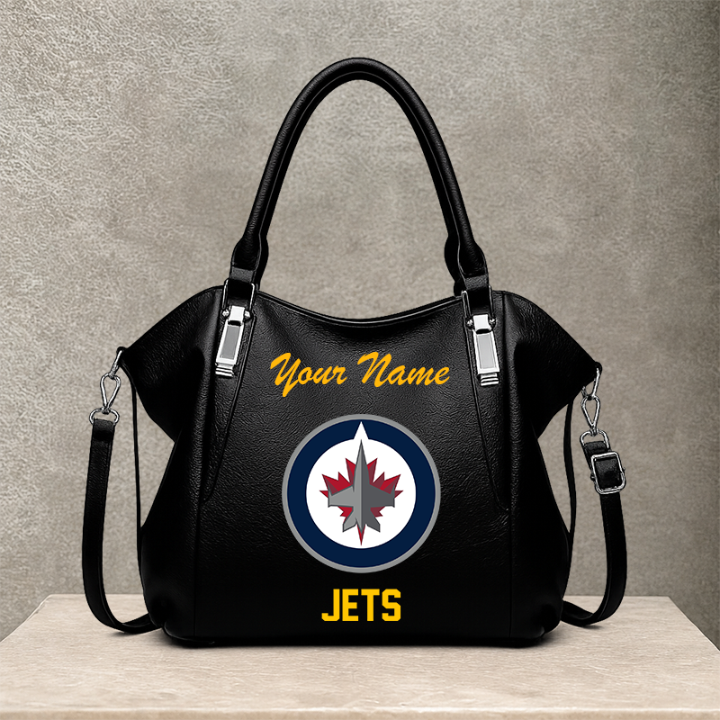 LIMITED EDITION - NEW CUSTOMIZED NHL21 WPJ WINNIPEG JETS SHOULDER HANDBAG