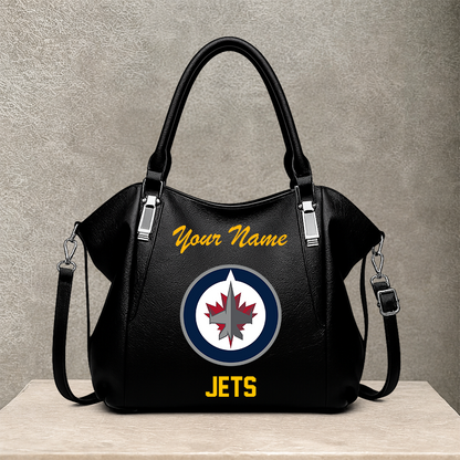 LIMITED EDITION - NEW CUSTOMIZED NHL21 WPJ WINNIPEG JETS SHOULDER HANDBAG