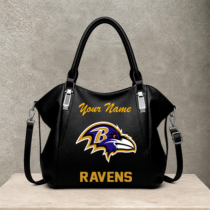 LIMITED EDITION - NEW CUSTOMIZED NFL28 BTR BALTIMORE RAVENS SHOULDER HANDBAG
