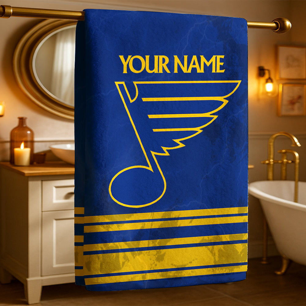 LIMITED EDITION - NEW CUSTOMIZED NHL14 SLB ST. LOUIS BLUES BEACH & BATH TOWEL