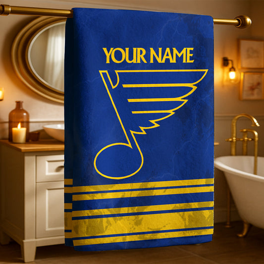 LIMITED EDITION - NEW CUSTOMIZED NHL14 SLB ST. LOUIS BLUES BEACH & BATH TOWEL