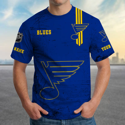 LIMITED EDITION - NEW CUSTOMIZED NHL14 SLB ST. LOUIS BLUES T-SHIRT FOR FANS