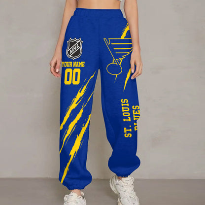 LIMITED EDITION - NEW CUSTOMIZED NHL14 SLB ST. LOUIS BLUES UNISEX LONG PANTS