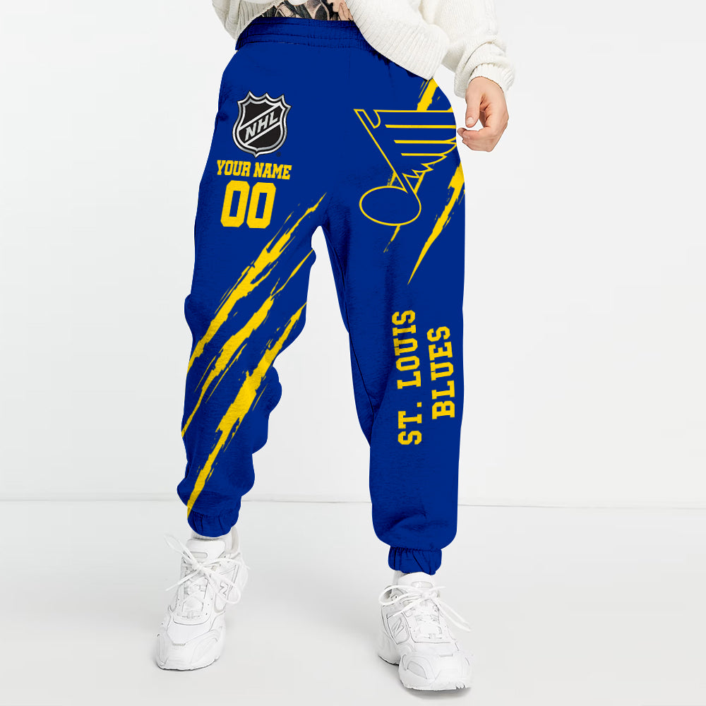 LIMITED EDITION - NEW CUSTOMIZED NHL14 SLB ST. LOUIS BLUES UNISEX LONG PANTS