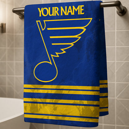LIMITED EDITION - NEW CUSTOMIZED NHL14 SLB ST. LOUIS BLUES BEACH & BATH TOWEL