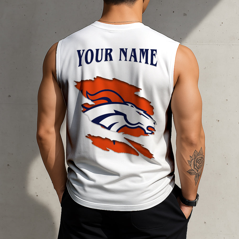 LIMITED EDITION - NEW CUSTOMIZED NFL13 DVB DENVER BRONCOS TANKTOP & GYM SHIRT