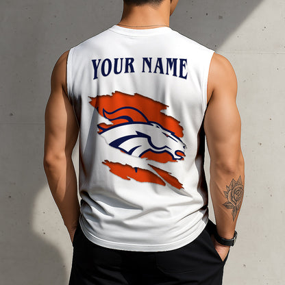LIMITED EDITION - NEW CUSTOMIZED NFL13 DVB DENVER BRONCOS TANKTOP & GYM SHIRT