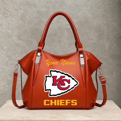 LIMITED EDITION - NEW CUSTOMIZED NFL01 KCC KANSAS CITY CHIEFS SHOULDER HANDBAG
