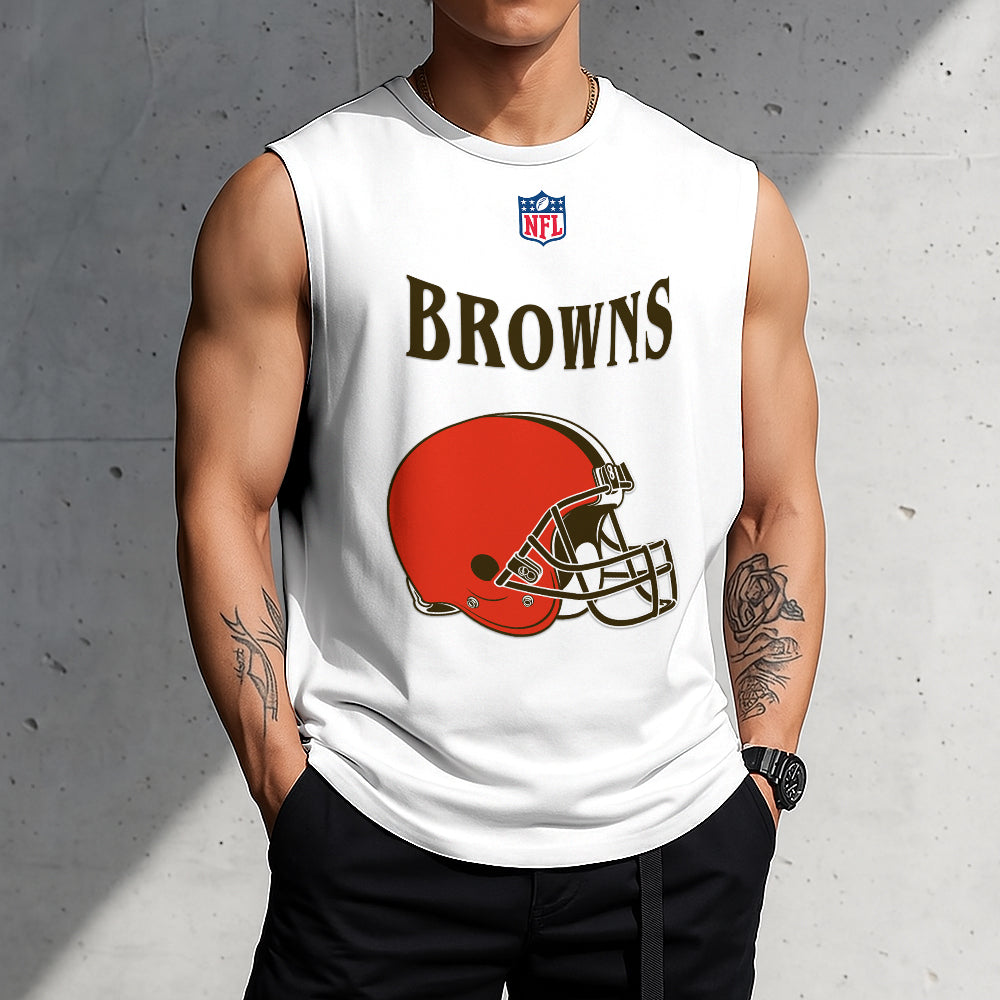 LIMITED EDITION - NEW CUSTOMIZED NFL29 CLB CLEVELAND BROWNSTANKTOP & GYM SHIRT