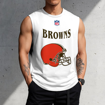 LIMITED EDITION - NEW CUSTOMIZED NFL29 CLB CLEVELAND BROWNSTANKTOP & GYM SHIRT
