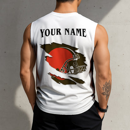 LIMITED EDITION - NEW CUSTOMIZED NFL29 CLB CLEVELAND BROWNSTANKTOP & GYM SHIRT