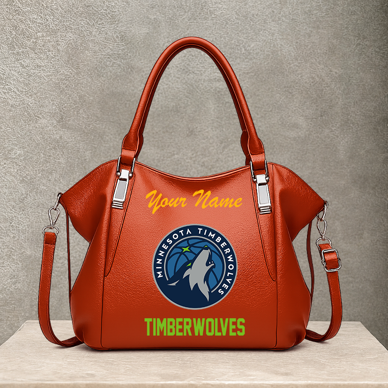 LIMITED EDITION - NEW CUSTOMIZED NBA05 MTW MINNESOTA TIMBERWOLVES SHOULDER HANDBAG
