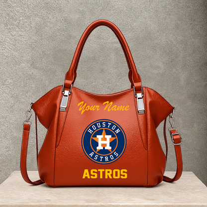 LIMITED EDITION - NEW CUSTOMIZED MLB10 HAS HOUSTON ASTROS SHOULDER HANDBAG