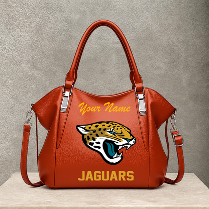 LIMITED EDITION - NEW CUSTOMIZED NFL30 JSJ JACKSONVILLE JAGUARS SHOULDER HANDBAG