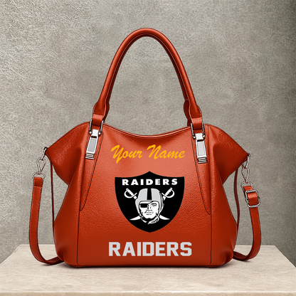 LIMITED EDITION - NEW CUSTOMIZED NFL07 LVR LAS VEGAS RAIDERS SHOULDER HANDBAG