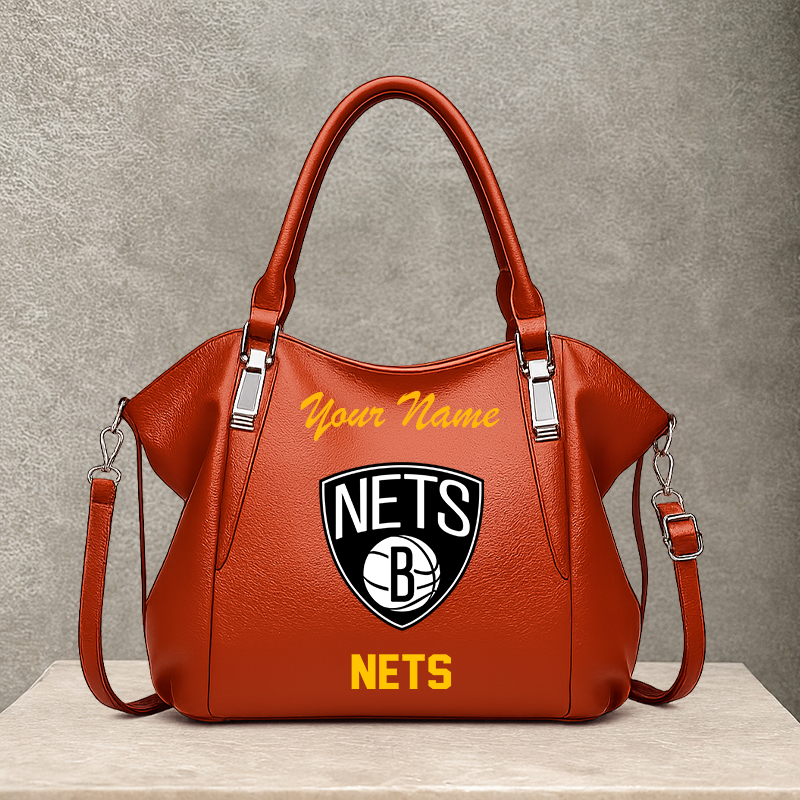 LIMITED EDITION - NEW CUSTOMIZED NBA25 BNE BROOKLYN NETS SHOULDER HANDBAG