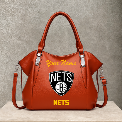 LIMITED EDITION - NEW CUSTOMIZED NBA25 BNE BROOKLYN NETS SHOULDER HANDBAG