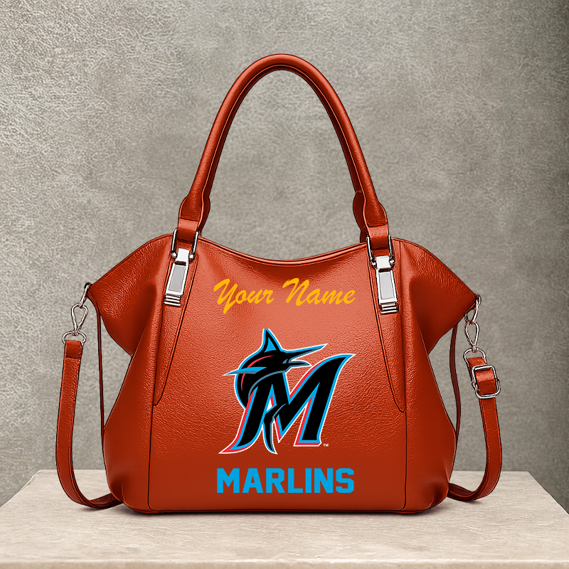 LIMITED EDITION - NEW CUSTOMIZED MLB20 MMS MIAMI MARLINS SHOULDER HANDBAG