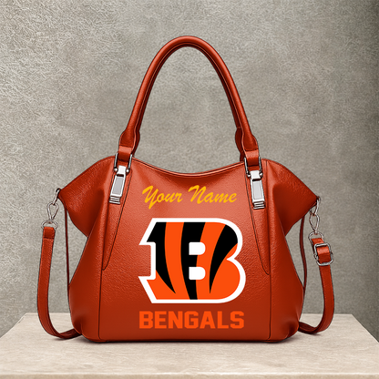 LIMITED EDITION - NEW CUSTOMIZED NFL16 CCB CINCINNATI BENGALS SHOULDER HANDBAG