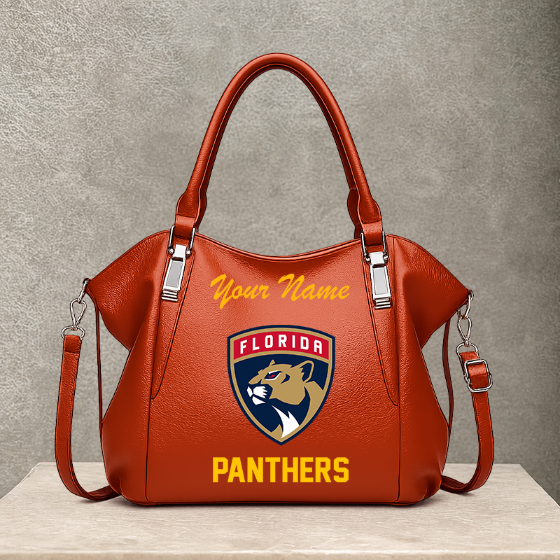 LIMITED EDITION - NEW CUSTOMIZED NHL01 FPT FLORIDA PANTHERS SHOULDER HANDBAG