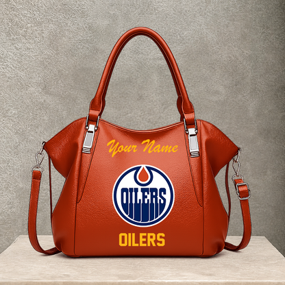 LIMITED EDITION - NEW CUSTOMIZED NHL03 EMO EDMONTON OILERS SHOULDER HANDBAG