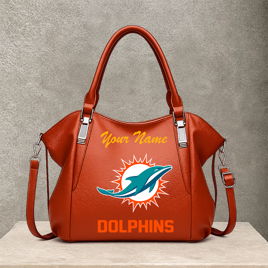 LIMITED EDITION - NEW CUSTOMIZED NFL19 MDP MIAMI DOLPHINS SHOULDER HANDBAG